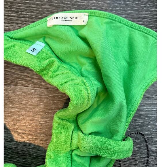 NWT Vintage Souls Resort Bra Crop Top Size Small In Electric Green - Picture 5 of 5